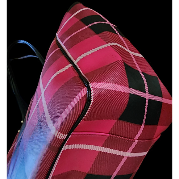 Kate Spade Ellison Avenue Sidney Tote Bag, Plaid Snapdragon Pink and wallet - Picture 8 of 15